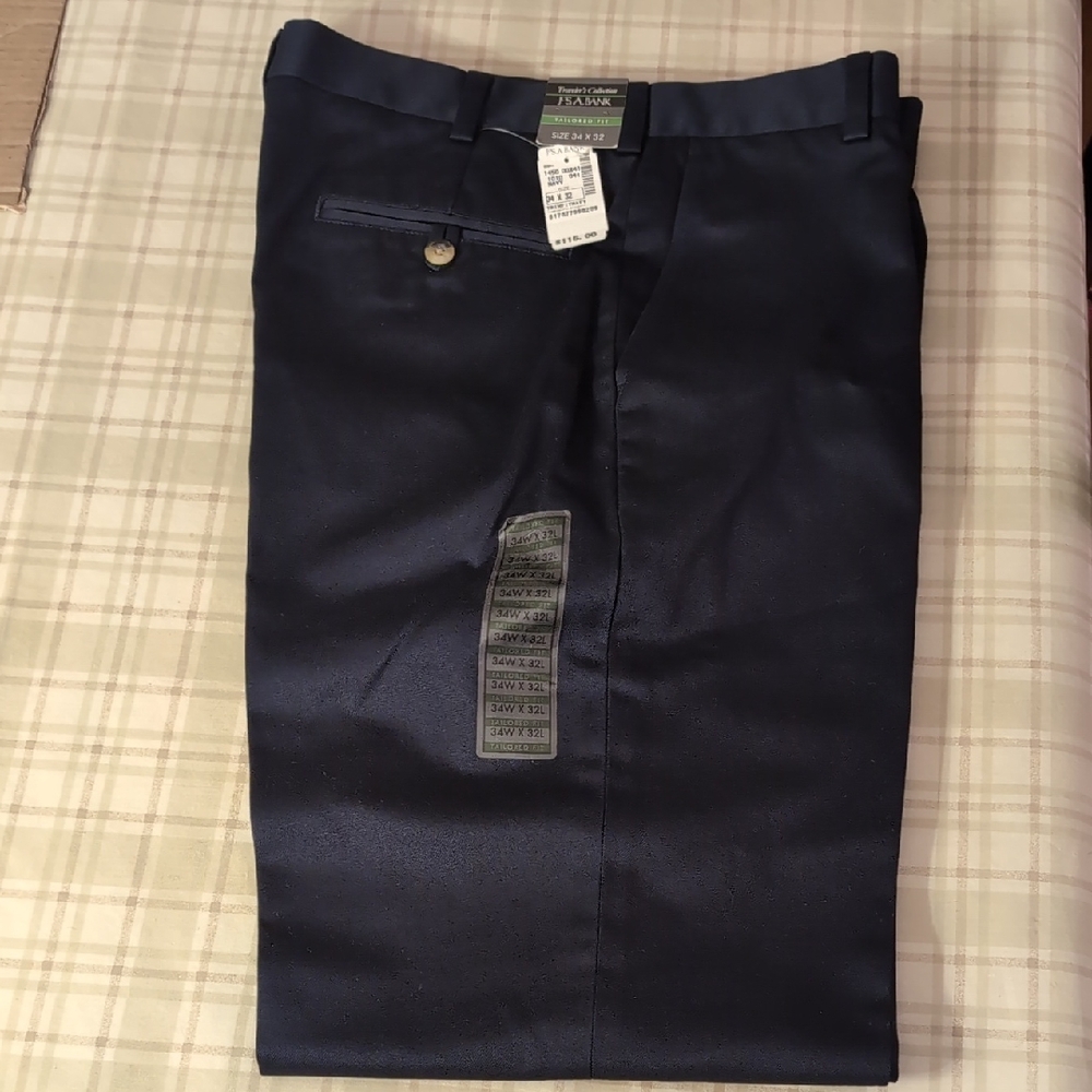 JOS. A. BANKS Men's Navy Blue Dress Pants Size 34 X 32 New